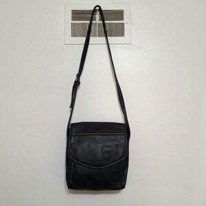 Rosetti Black Faux Leather Crossbody